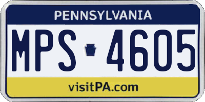 PA license plate MPS4605