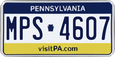 PA license plate MPS4607