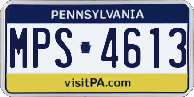 PA license plate MPS4613