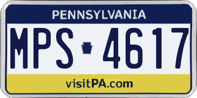 PA license plate MPS4617