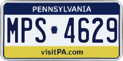 PA license plate MPS4629