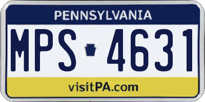 PA license plate MPS4631