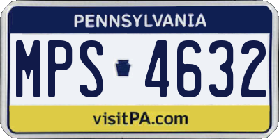 PA license plate MPS4632
