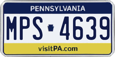 PA license plate MPS4639
