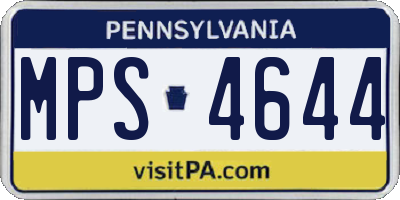 PA license plate MPS4644