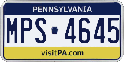 PA license plate MPS4645