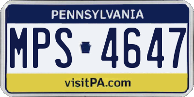 PA license plate MPS4647