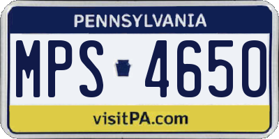 PA license plate MPS4650