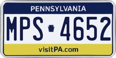 PA license plate MPS4652