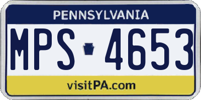 PA license plate MPS4653