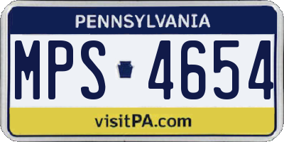 PA license plate MPS4654