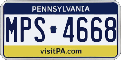 PA license plate MPS4668