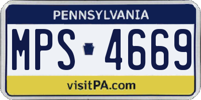 PA license plate MPS4669