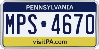 PA license plate MPS4670