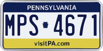 PA license plate MPS4671