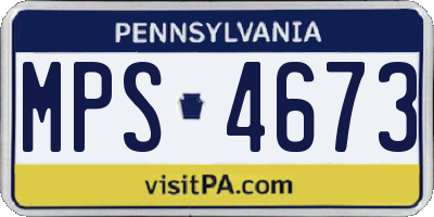 PA license plate MPS4673