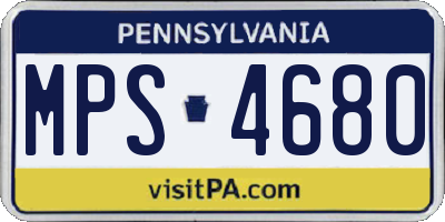 PA license plate MPS4680
