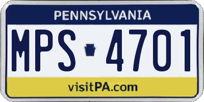 PA license plate MPS4701
