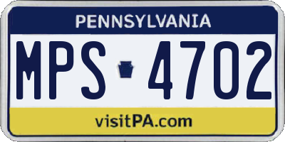 PA license plate MPS4702