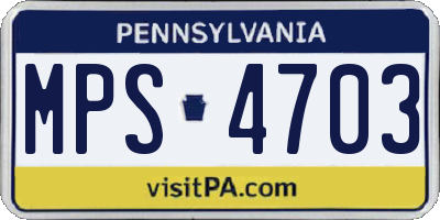 PA license plate MPS4703