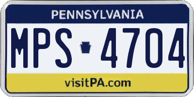 PA license plate MPS4704