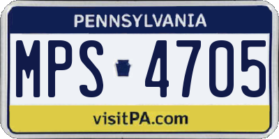 PA license plate MPS4705