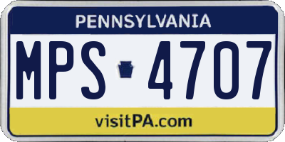 PA license plate MPS4707