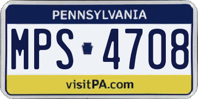 PA license plate MPS4708