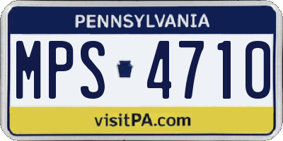 PA license plate MPS4710