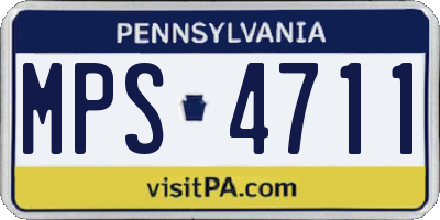 PA license plate MPS4711