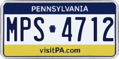 PA license plate MPS4712