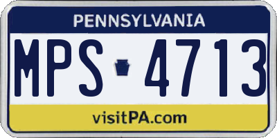 PA license plate MPS4713