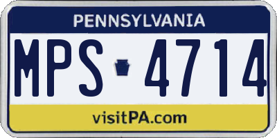 PA license plate MPS4714