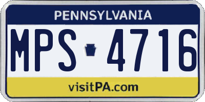 PA license plate MPS4716