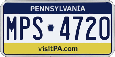 PA license plate MPS4720
