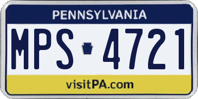 PA license plate MPS4721