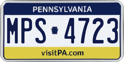 PA license plate MPS4723