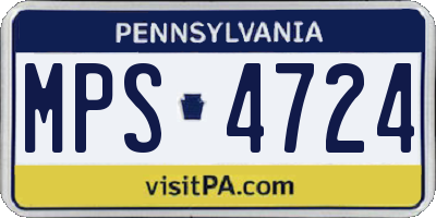 PA license plate MPS4724