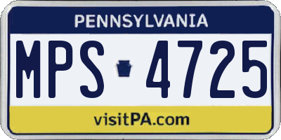 PA license plate MPS4725