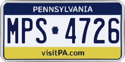 PA license plate MPS4726