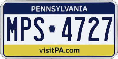 PA license plate MPS4727