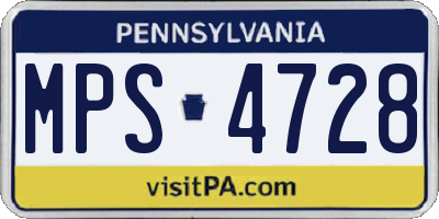 PA license plate MPS4728
