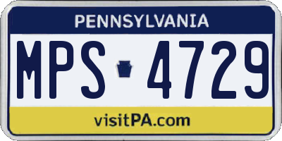 PA license plate MPS4729
