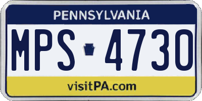 PA license plate MPS4730