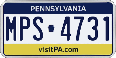 PA license plate MPS4731