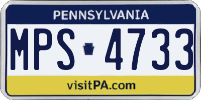 PA license plate MPS4733