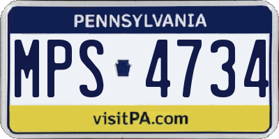 PA license plate MPS4734