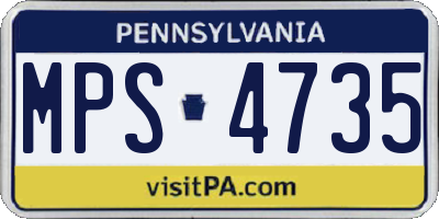 PA license plate MPS4735