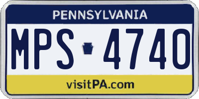 PA license plate MPS4740