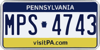 PA license plate MPS4743